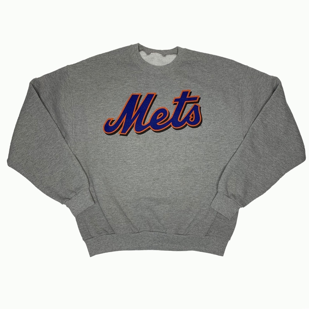 Clean NY Mets Gray Crewneck Sweater